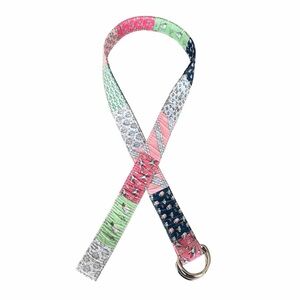 Vineyard Vines Mens D Ring Fabric Patchwork Belt l
Lobster Anchor Palm Trees